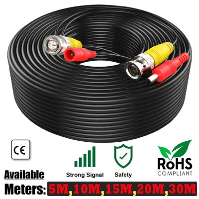 £1.90 • Buy BNC DC CCTV Security Video Camera DVR Data Power Extension Cable 5m 10m 20m 30m>